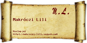 Makróczi Lili névjegykártya